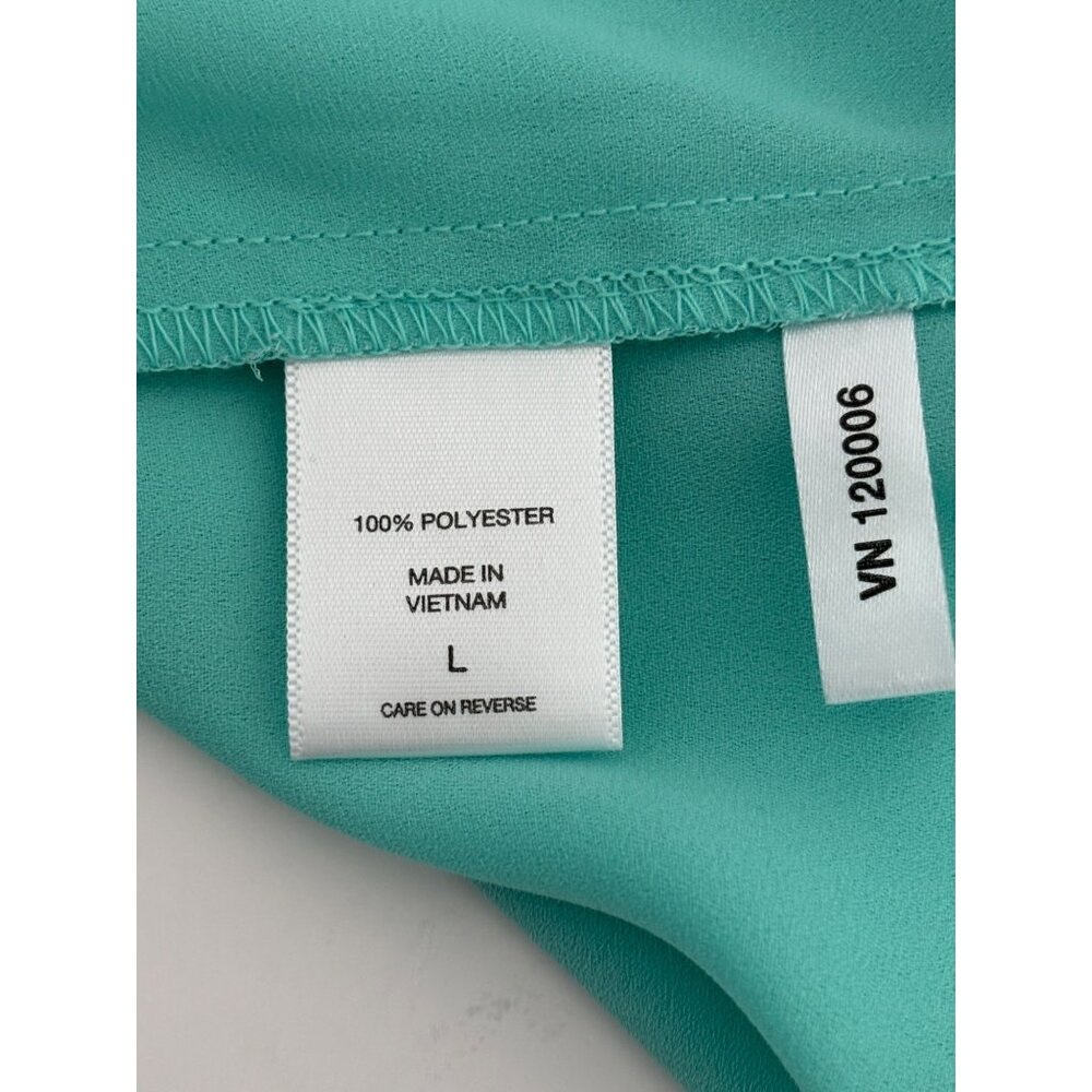 Flutter Sleeve Top Large Mint Green V-Neck Back Tie Coquette Preppy Soft Girl - Picture 8 of 13